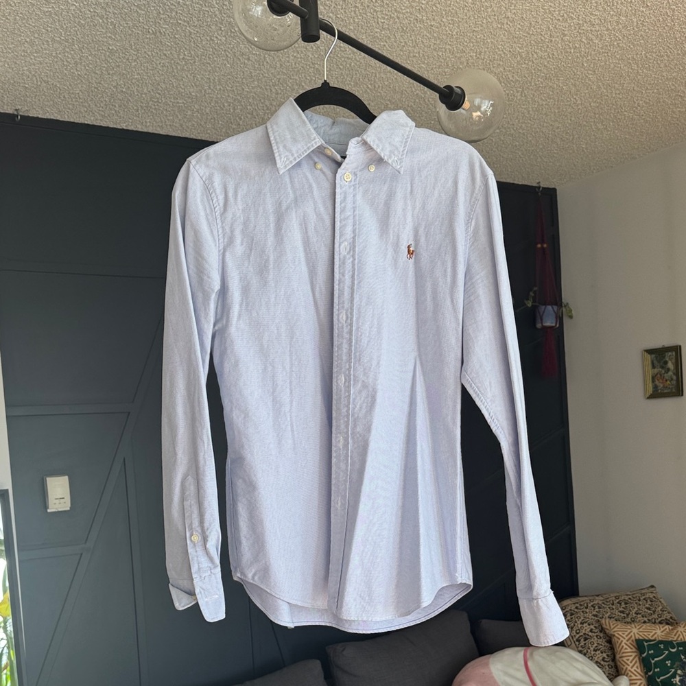 Woman’s Polo by Ralph Lauren Light Blue Button-Down Dress Shirt